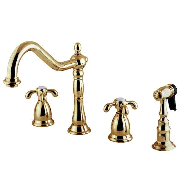 KS1792TXBS Widespread Kitchen Faucet, Polished Brass